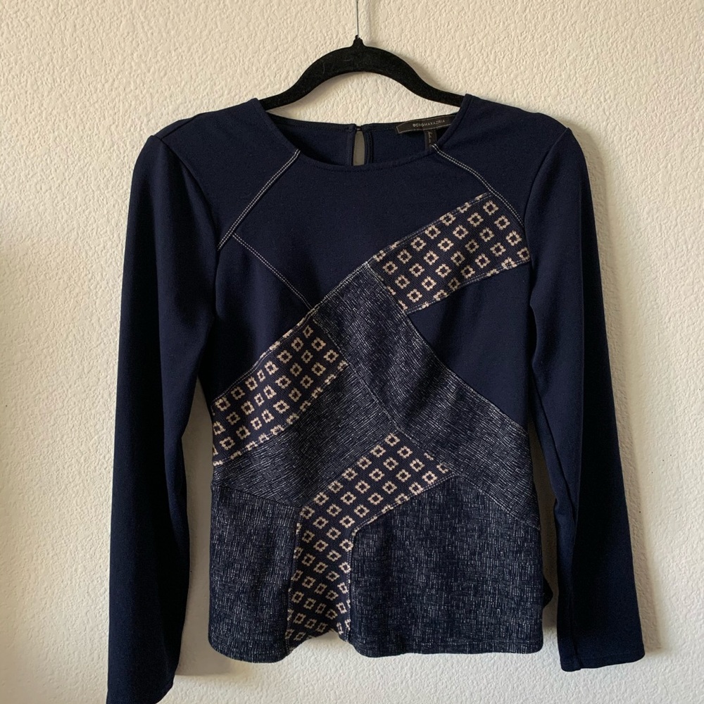 Navy blue long sleeve top